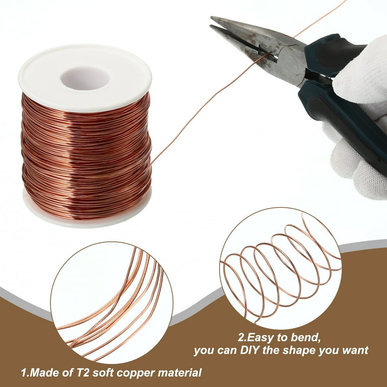 Uxcell 99.9% Soft Copper Wire, 20 Gauge/0.8mm Diameter 367