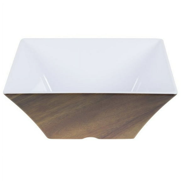 Tablecraft MB94ACA Frostone 3.75 Qt. Square Acacia Wood Melamine Bowl