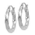 thumbnail image 2 of 14K White Gold Earring Hoop Women'S 16 mm 3 3Mm Twisted Earrings, 2 of 4