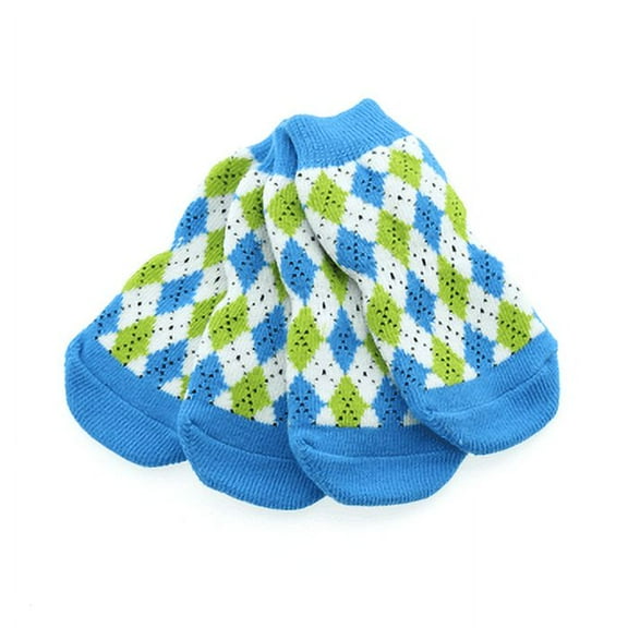 Doggie Design Non-Skid Dog Sock Green Argyle / Large