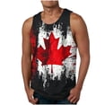 thumbnail image 1 of Mens Maple Leaves Printing Fitness Home Wear Pajamas Color Cotton Solid Color Round-Neck Tank Top, 1 of 4