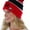 Cali Print - Red W/Black Stripe, variant on ToBeInStyle Unisex Soft Stretchy Beanies - Cali Print - Red W/Black Stripe - One Size