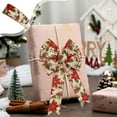thumbnail image 2 of JeashCHAT Christmas Wired Ribbon Roll, 2.56 Inch x 5.47 Yards Snowflake/Poinsettia/Santa Claus/Pinecone Fabric Ribbon for Gift Wrapping Wreaths Bows Xmas Tree Holiday Decor DIY Crafts, 2 of 6