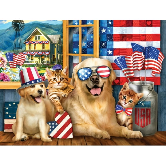 SUNSOUT INC - Born in the U.S.A. - 300 pc Jigsaw Puzzle by Artist: Tom Wood - Finished Size 18" x 24" Fourth of July - MPN# 29790
