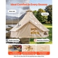 thumbnail image 5 of KFFKFF Oxford Canvas Bell Tent, 4-Season 16.4 ft Yurt Tent for Camping with Stove Jack, Weather-Resistant and Breathable Design, Fits up to 7 People with Removable Zippered Floor, 5 of 9