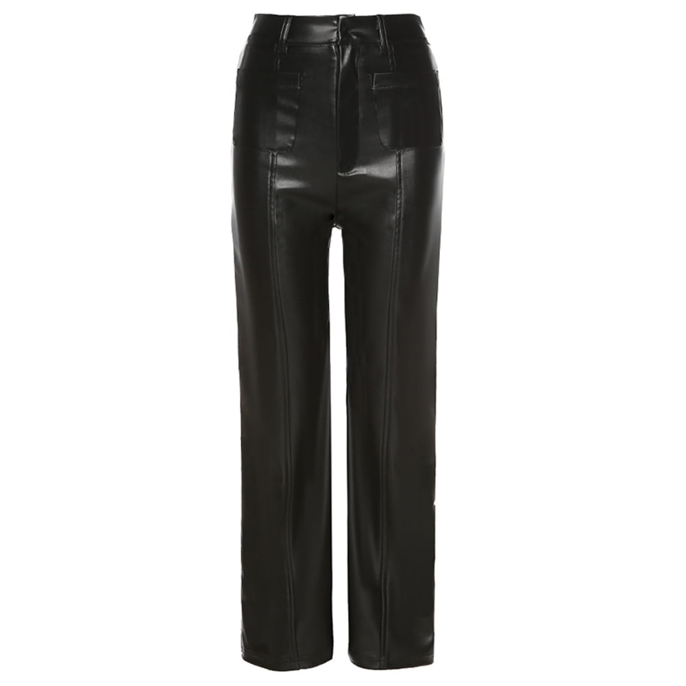 EYIIYE Women Faux Leather Pants High 