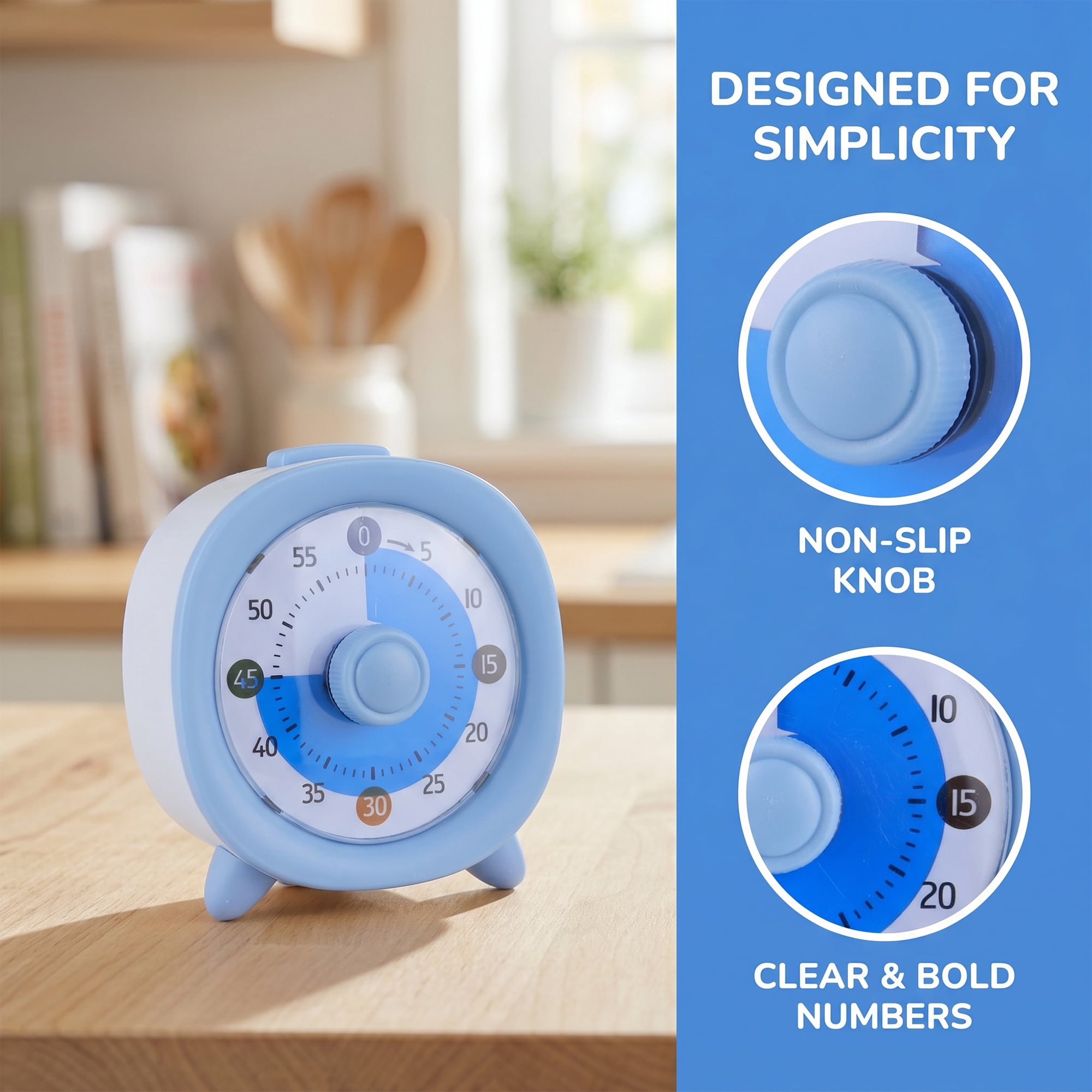 Unique Bargains 60 Minute Kitchen Digital Visual Timer for Studying Blue-B