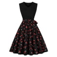 thumbnail image 1 of Birdeem Robe Sans Manches Col en V Genou-Haut Mode Décontractée Ample Imprimée Robe Sans Manches Col en V Robe d'Été Grand Ourlet, 1 of 1