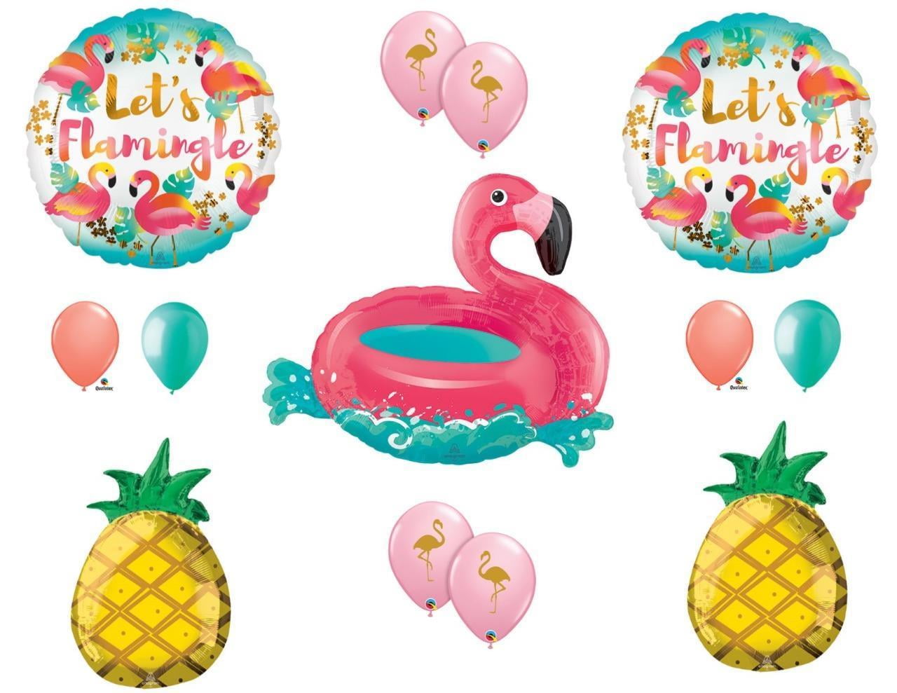 Let's Flamingle Flamingo Pineapple Pool RAFT Party Balloons Decoration ...