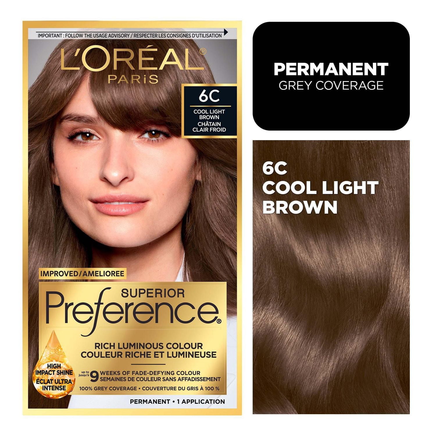 L'Oréal Paris Superior Preference, Permanent Hair Dye, 9 weeks of fade-defying colour