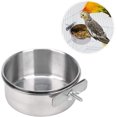 thumbnail image 3 of Stainless Steel Bird Cage Feeding Container 12CM Parrot Basin Holder 1 Pieces, 3 of 5