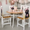 thumbnail image 3 of Cute Black Cat Chair Covers Set of 1 Pink Flower Cherry Blossoms Bee Country Fields Chair Back Covers Stretch Removable Washable Slipcovers Protector for Dining Room Kitchen Party Decor, 3 of 9