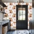 thumbnail image 3 of Farmhouse Peel and Stick Wallpaper 17.7in x 9.8ft Cute Highland Calf Pink Cherry Blossoms Soft Contact Paper Vinyl Waterproof Self Adhesive Wall Paper for Bedroom Shelf Cabinet Renter Friendly, 3 of 8