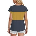 thumbnail image 3 of CHGBMOK Womens Color Block Short Sleeve Tops Casual Summer T-Shirt Crew Neck Tunic Tops Blouse, 3 of 8