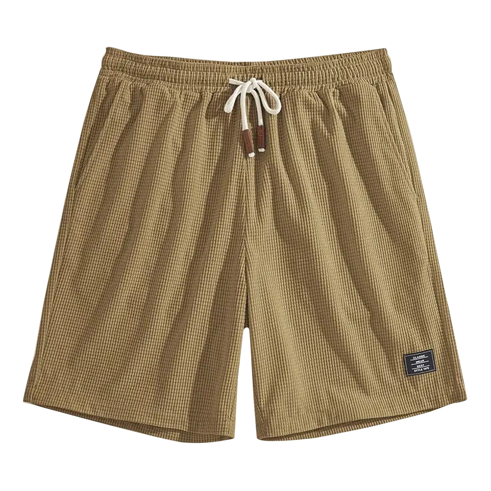 Nestiefly Shorts for Men 7 Inch Above Knee Jacquard Texture High