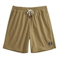 thumbnail image 2 of Nestiefly Mens 7 Inch Lightweight Shorts Drawstring High Waisted Waffle Knit Retro Board Shorts Above Knee Elastic Waist Jacquard Texture Business Sweat Shorts with Pockets Ginger XL, 2 of 5