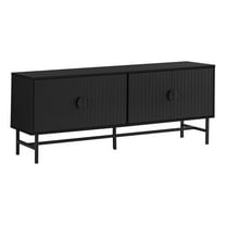 Newboti Tv Stand, 60 Inch, Console, Media Entertainment Center, Storage Cabinet, Living Room, Bedroom, Black Laminate, Black Metal, Contemporary, Modern 816978729754871