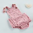 thumbnail image 3 of Belle Bébé Filles Imprimé Col Rond Boutonné Bretelles Taille Élastique Triangle Entrejambe, 3 of 7