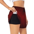 thumbnail image 2 of Bixox Women's Red Geometric pattern 2 in 1 Running Shorts - Lightweight Athletic Workout Gym Yoga Shorts Liner with Pockets - Large, 2 of 7