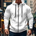 thumbnail image 1 of MHFRRA Sudadera con Capucha y Cremallera, Chaqueta con Cremallera Completa, Sudadera Ligera y Suave para Uso Deportivo Informal Al Aire Libre, Ajuste Cómodo Blanco, 1 of 4