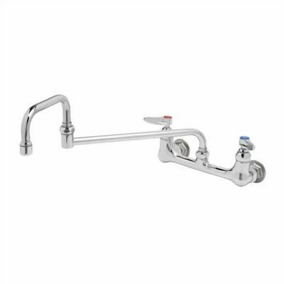 T&S Brass - Double Pantry Faucet,Wall Mount,8''c/c,18'' Double Joint Swing Nozzle