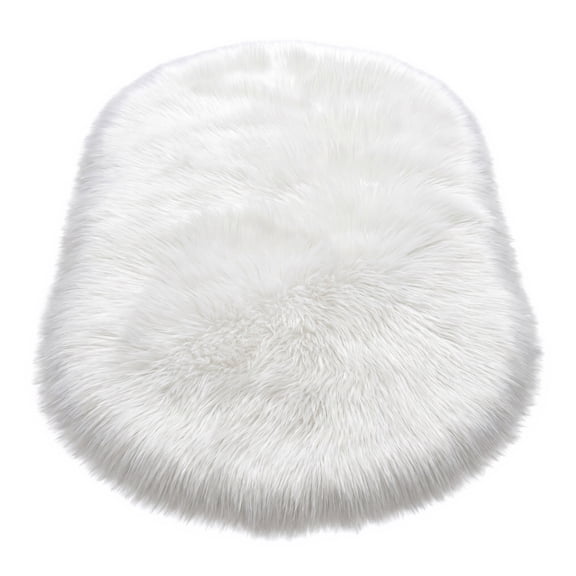 Unique Bargains Shaggy Area Rug Ultra Fluffy Non-Slip Fuzzy Carpet 24" x 16" White
