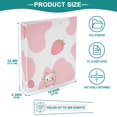 thumbnail image 4 of Haosy Hardcover 3 Ring Binder 1.5 Inch Ring Decorative Binder Organizer for Home School Office, Pink Cow and Strawberry, 4 of 10
