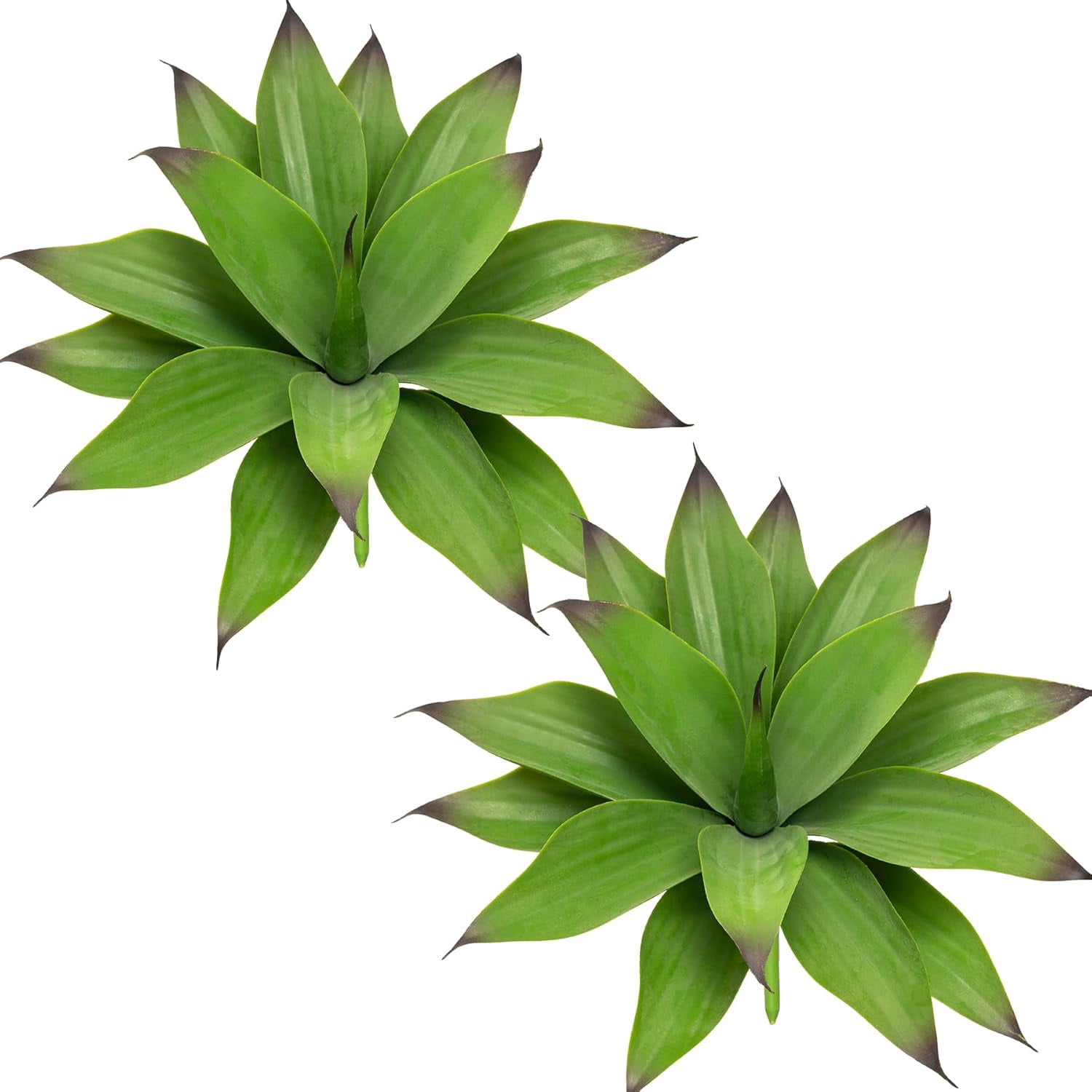 Fake Plants Artificial Agave Plants 13.8" Large UV Resistant Fake Agave Planters for Indoor and Outdoor Decorating Tropical Plant Succulents Greenery Indoor Decor(2Pack, Purple