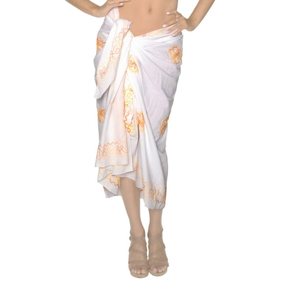 HAPPY BAY Women's Beachwear Summer Swimwear Beach Sarong Pareo Wrap Cover ups for Women One Size Snow White_N634