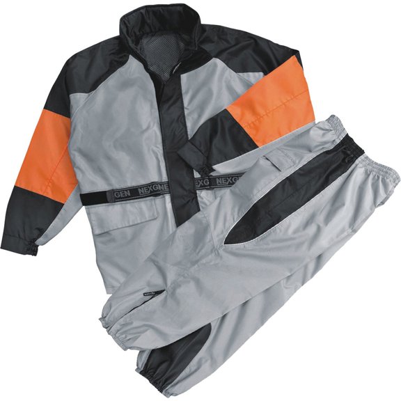 Milwaukee Leather Men's Waterproof Rain Suit With Reflective Piping 4X Silver 4X