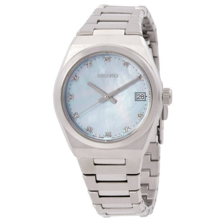 Seiko Quartz Blue Mother of Pearl Dial Ladies Watch SUR603P1