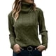 thumbnail image 1 of Jersey de mujer con cuello alto, jersey de punto trenzado, elegante, manga larga, 1 of 3