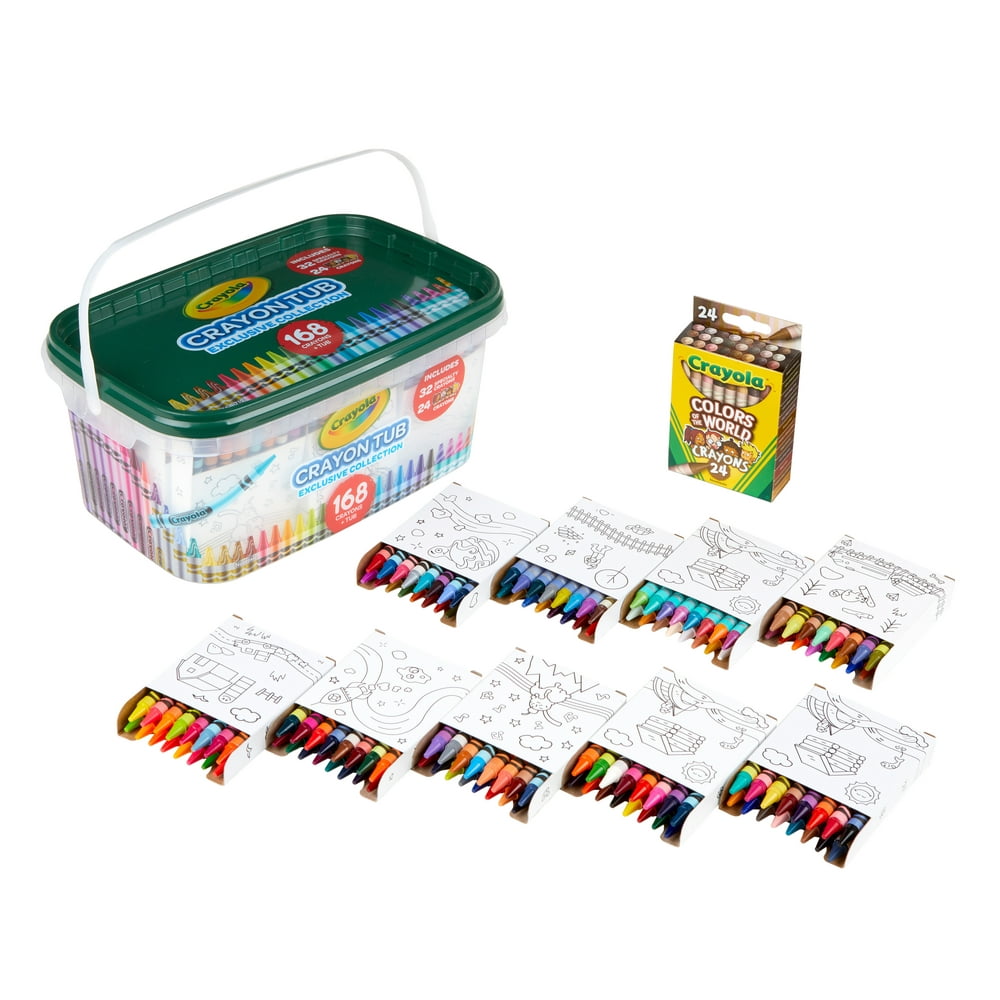 Crayola Crayon and Storage Tub, 168 Crayons, Featuring Colors of the