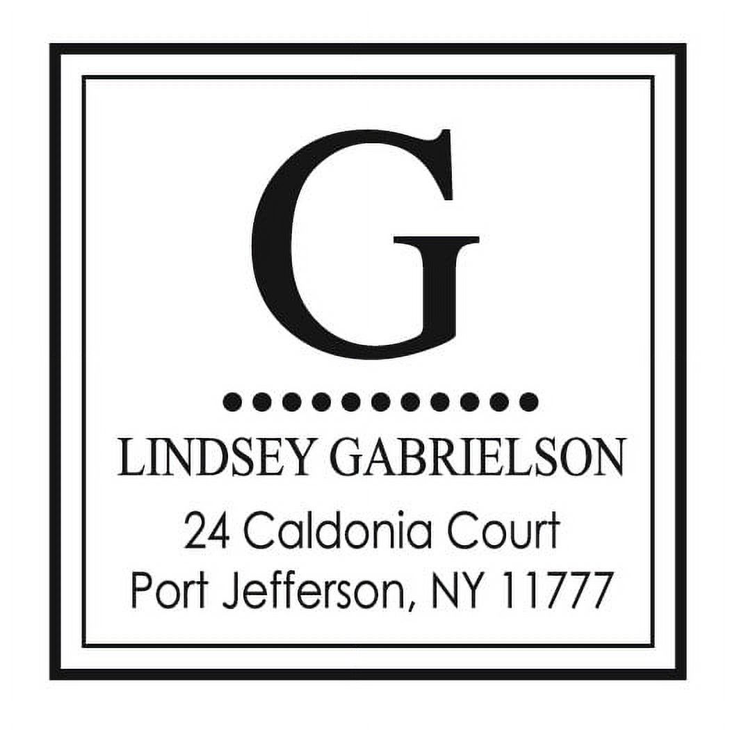 Personalized Square Self Inking Rubber Stamp - My Dots Initial
