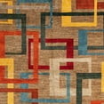 thumbnail image 1 of Ahgly Company Indoor Square Abstract Red Oriental Area Rugs, 5' Square, 1 of 6