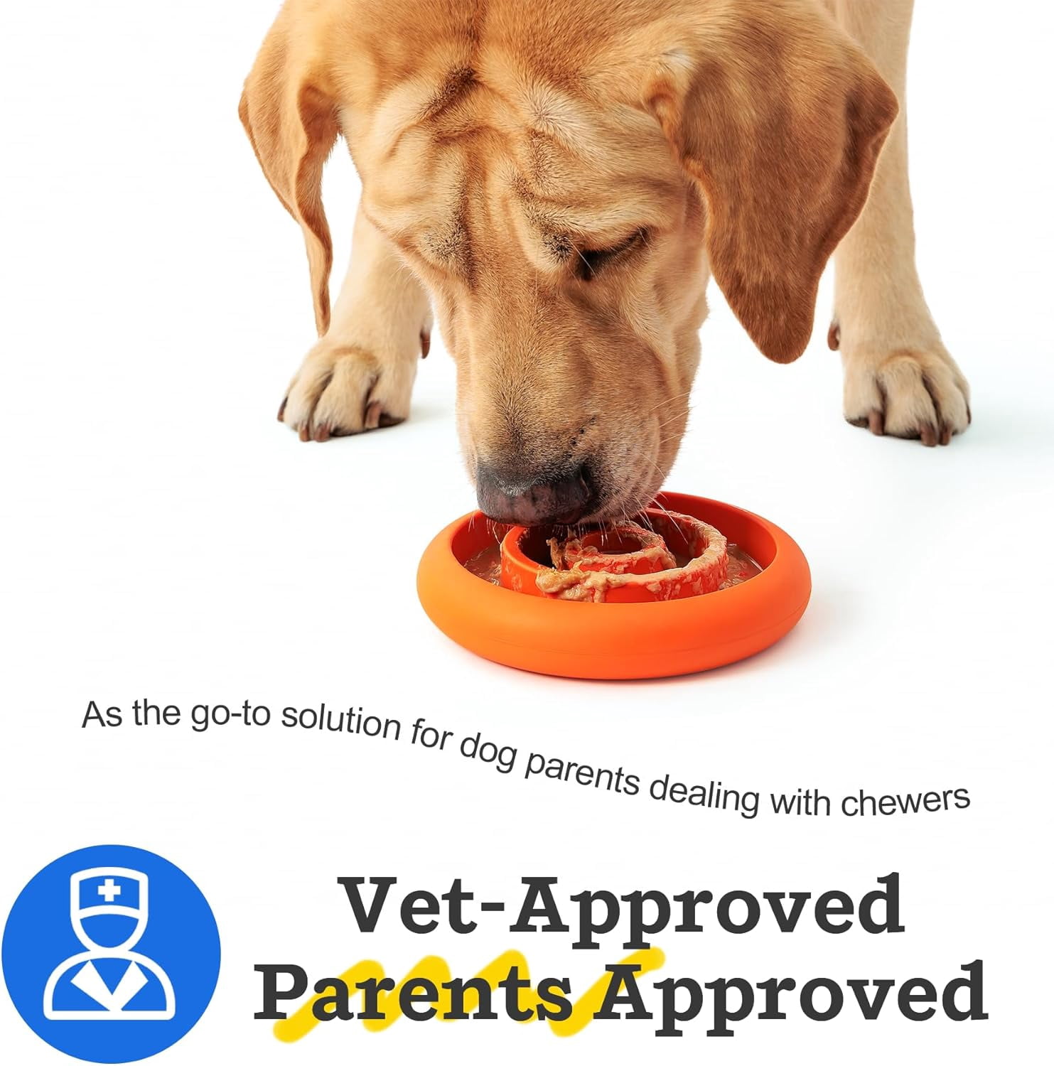 Slow Feeder Lick Mat for Dogs - Keep Them Busy - Natural Rubber Dog Frozen Treat Toys - Durable Interactive Enrichment Toys - Licking Dish for Dog De-Stressing, Red