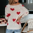 thumbnail image 6 of 2023 Womens Long Sleeve V Neck Sweater Blouses T Shirt heart Print Sexy Casual Tops Tee Loose Elegant Shirts, 6 of 8
