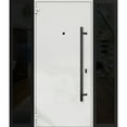 thumbnail image 2 of Front Exterior Prehung Steel Door / Deux 6072 Black Enamel / 2 Side Exterior Windows Sidelites/ Entry Metal Modern Painted W12+36+12" x H80" Right hand Inswing, 2 of 5