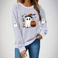 thumbnail image 2 of Ruimatai Women Adult Halloween Printed Long Sleeve T-Shirt Casual Loose Fit Round Neck Soft Polyester Top, 2 of 4