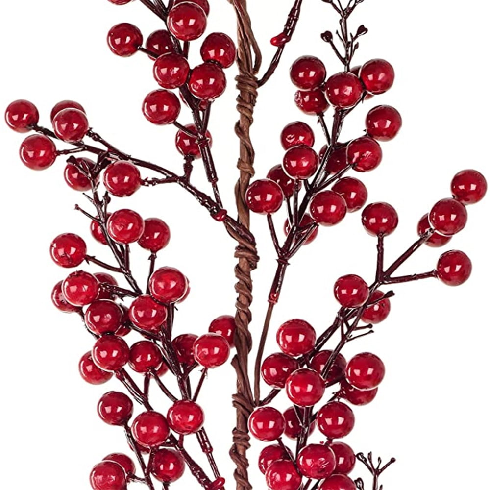 Kepooman 6ft Red Berry Garland Decoration with Red and Black Berry Picks Bendable Stem, Red & Black Kepooman 6ft Red Berry Garland Decoration with Red and Black Berry Picks Bendable Stem, Red & Black
