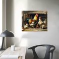 thumbnail image 4 of HENGT Rooster Hen And Chicks in The Yard Wall Art Canvas Print Posters Home Decor Painting Pictures Living Room Bedroom Decorative, 4 of 6