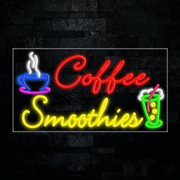 Coffee Smoothies-LED Neon Sign 33"L x 18"H #31279