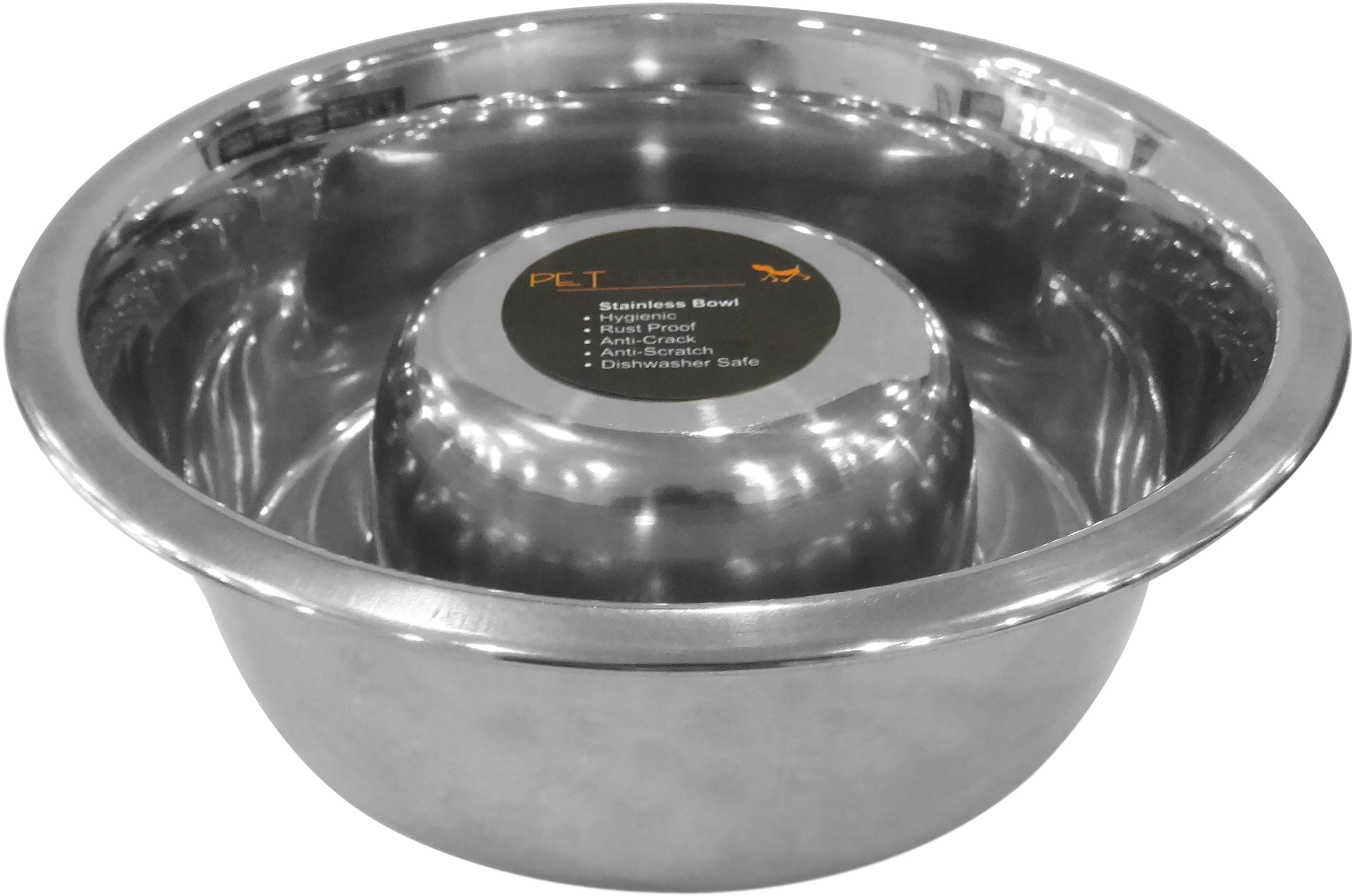 Pet Nautic Slow Feed Dog Bowl 2qt Stainless Steel Walmart Com
