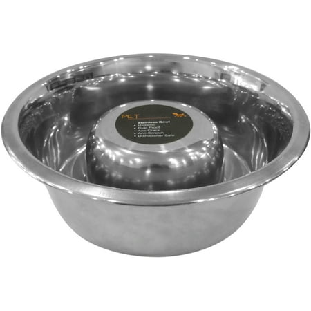 Pet Nautic Slow Feed Dog Bowl 2qt Stainless Steel Walmart Com