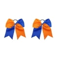 thumbnail image 2 of Maoww Large Hair Band Bow Knot Elastic Color Matchig Adjustable Preppy Style Ponytail Holder Hairs Rope Scrunchies Blue+Orange Blue+Orange 2Set, 2 of 6