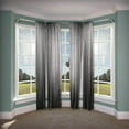 87 in. 160 in. Bay Window Curtain Rod in Black