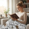 thumbnail image 4 of Kingfansion Super Soft Christian Bible Jesus Throw Blanket, Jesus Bible Verse Warm Faith Prayer Blanket, Cozy Bible Verse Warm Blankets for Home Decor, Prayer, Reading & GiftingPlush Flannel Fleece, 4 of 5