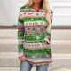 thumbnail image 1 of ICHUANYI Liquidación Mujer Camiseta Casual Navidad Papá Noel Muñeco de Nieve Impreso Jersey Blusa de Manga Larga Tops ICHUANYI WER202308247069, 1 of 5