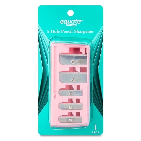 Equate 5 Hole Pencil Sharpener, Pink
