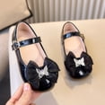 thumbnail image 5 of Dakaela 6M-11Y Toddler Girl Mary Jane Dress Shoes Comfortable Bow Ballet Flats School Uniform Wedding Party Princess Leather Shoes Black, 5 of 8